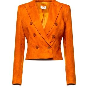 NWOT VICOLO Linen Blazer in Brown/Rusty color, size M